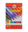Koh-I-Noor Progresso Woodless Coloured Pencil Set of 12