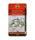 Koh-I-Noor Toison D'Or Set of 12 Graphite Pencils 8B - 8H in Metal Case 