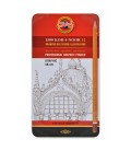Koh-I-Noor Graphic Set of 12 Graphite Pencils 5B - 5H in Metal Case