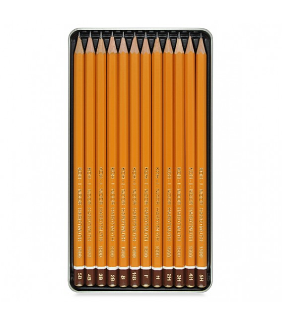 Koh-I-Noor Graphic Set of 12 Graphite Pencils 5B - 5H in Metal Case