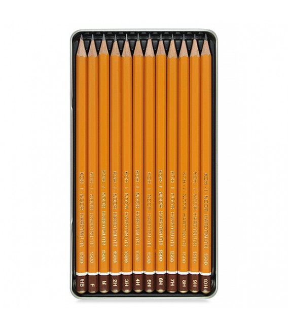 Koh-I-Noor Technic Set of 12 Graphite Pencils HB - 10H in Metal Case