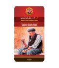 Koh-i-noor Mondeluz Aquarelle Pencils Set of 12 in Metal Tin Box
