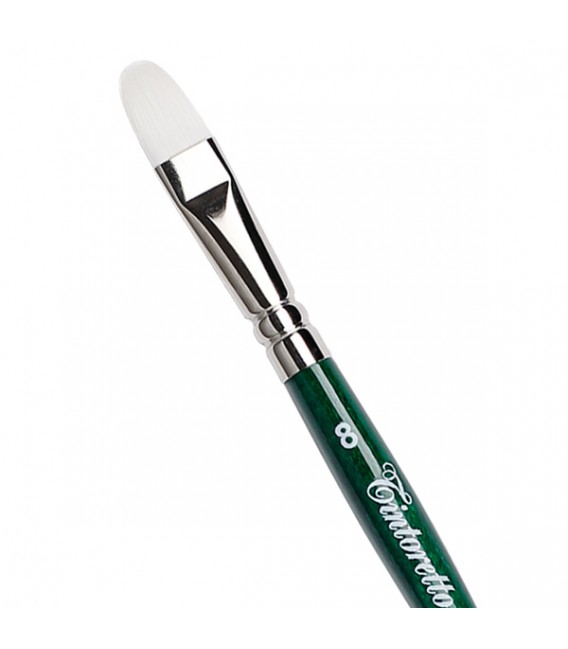 Filbert Brush Tintoretto S212 Pearl Synthetic Fiber Short Handle