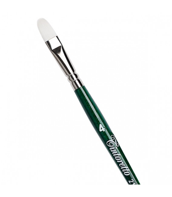 Filbert Brush Tintoretto S212 Pearl Synthetic Fiber Short Handle