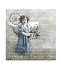 Decoupage Paper Napkin "Girl in Blue Dress" Sagen Vintage Design 33 x 33cm