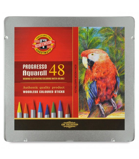 Koh-i-noor Progresso Woodless Aquarelle Pencils Set of 48 Colors