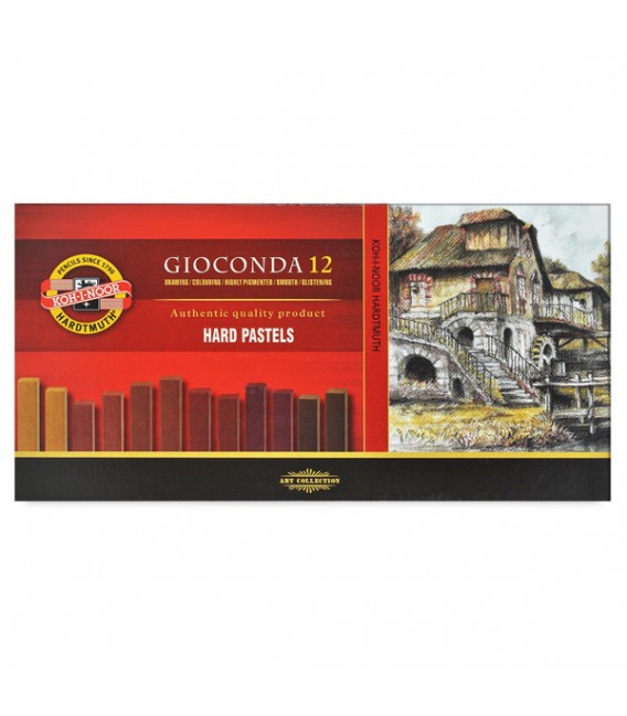 Set of hard pastels Koh-I-Noor Gioconda 8122 brown shade 12 colors
