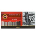 Set of soft pastels Koh-I-Noor Toison d'Or 8592 grey shade 2 x 6 colors