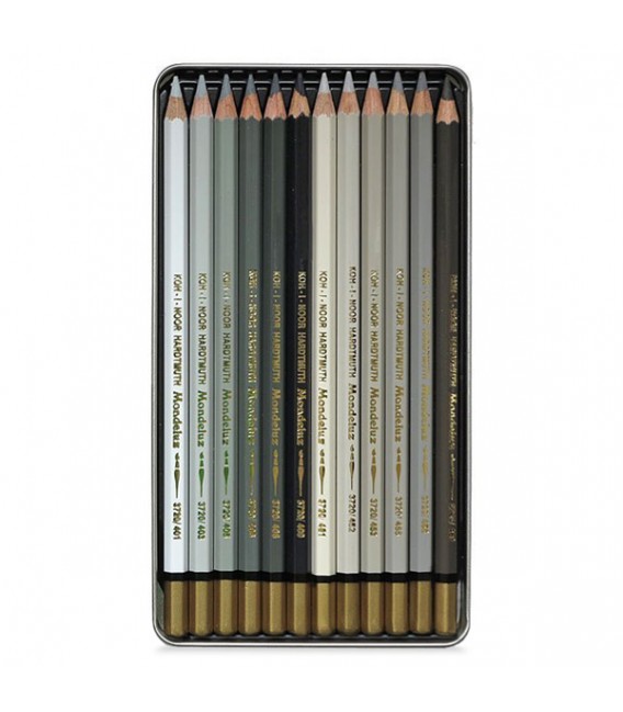 Koh-I-Noor Mondeluz Set оf 12 Aquarell Coloured Pencils 3722 Brown Line