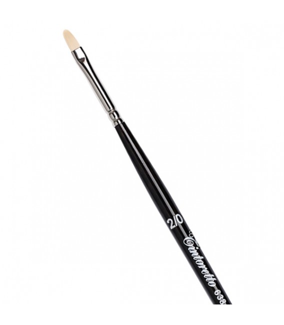 Filbert Brush Tintoretto S638 Ivory Synthetic Fibre Long Handle