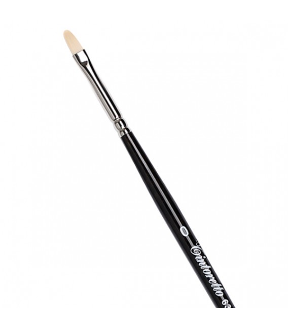 Filbert Brush Tintoretto S638 Ivory Synthetic Fibre Long Handle