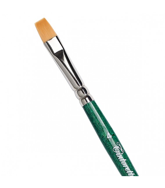 Flat Brush Tintoretto S866 Thin Synthetic Fiber Long Handle