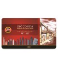 Koh-I-Noor Gioconda Drawing Set of Pencils, Chalks and Pastels in Metal Case