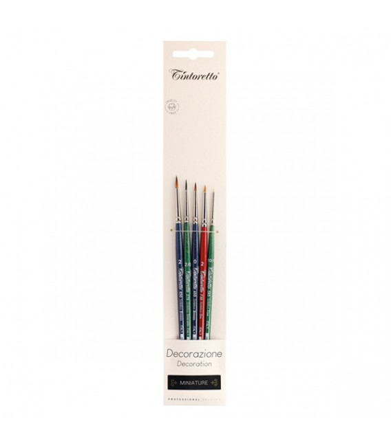 Blister set "Miniature" brushes for decoration Tintoretto 8206