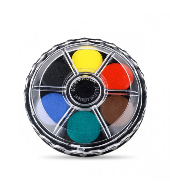 Koh-i-noor  Watercolour Paint Set of 6 Colours in a rounded box