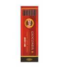Koh-I-Noor Gioconda Light Brown Sepia Drawing Chalks Set of 6 x 5.6 mm